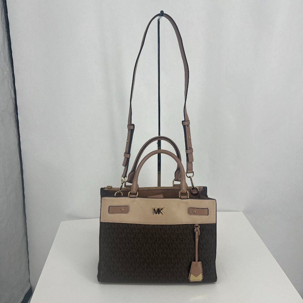 Michael Kors Reagan Large Satchel Signature Brown
